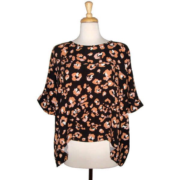 Chloe Top - Peach Leopard - Sale