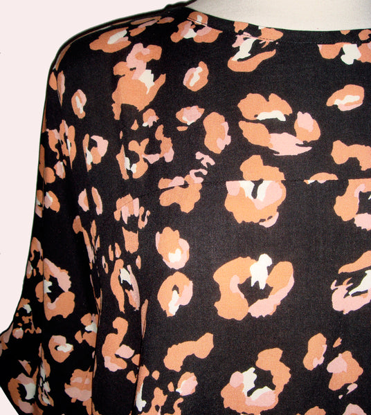 Chloe Top - Peach Leopard - Sale