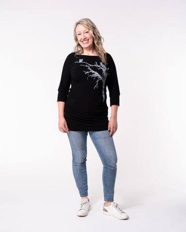 Dania Tunic - Cat and Squirrel - Black