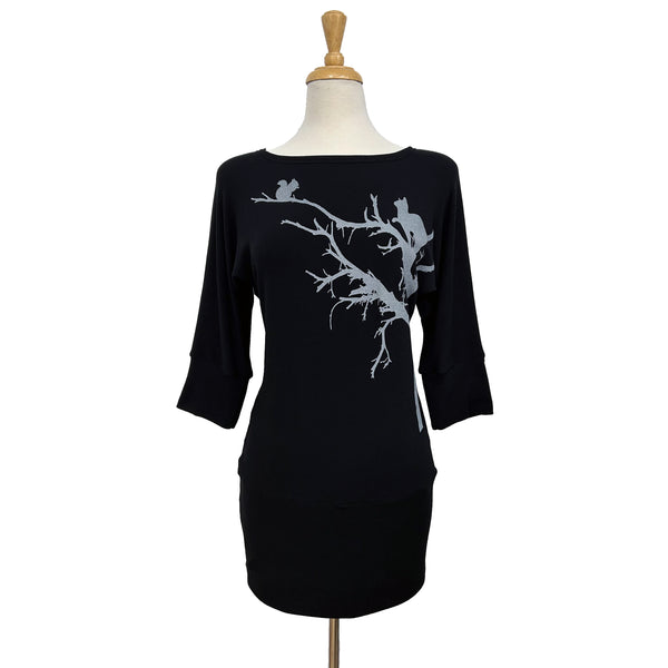 Dania Tunic - Cat and Squirrel - Black