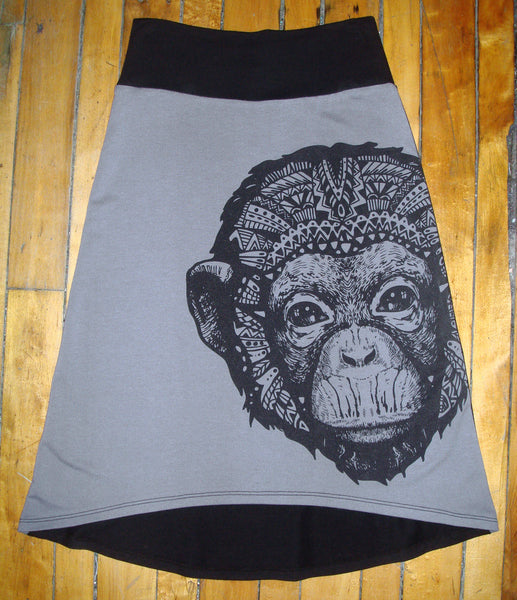 Size XL - Midi Skirt - Monkey Grey