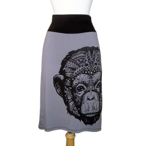 Size XL - Midi Skirt - Monkey Grey