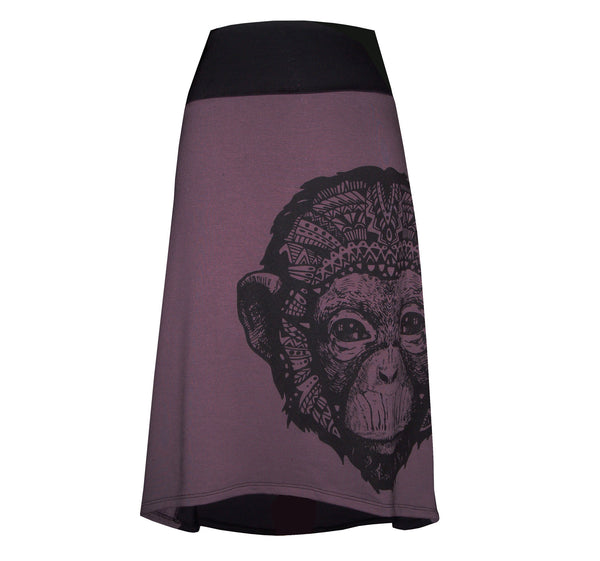 Size XS and L - Midi Skirt - Monkey Violet