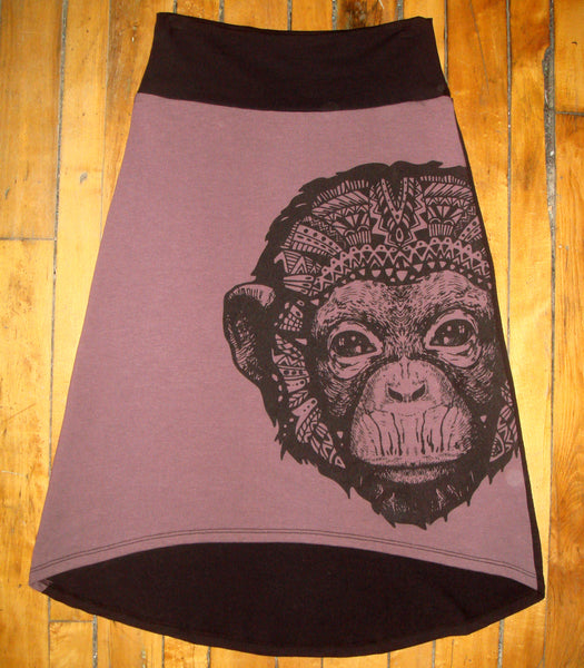 Size XS and L - Midi Skirt - Monkey Violet