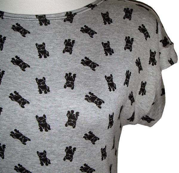 Spring/ Summer short sleeved dog printed stretchy tunic perfect over leggings or jeans or as a short dress.